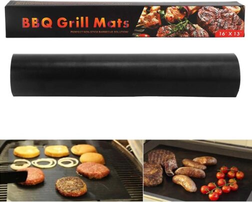 BBQ Grill Matt, Reusable PTFE + Glass Fiber BBQ Pad