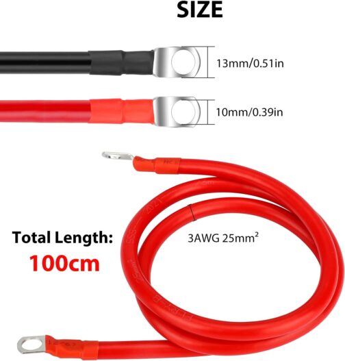 12V Car Battery Cables, - Image 3