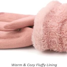 Women Warm Suede Gloves