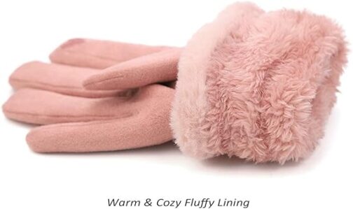 Women Warm Suede Gloves - Image 2