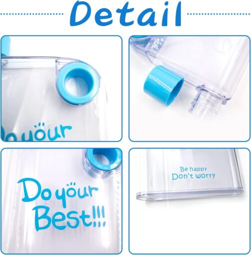 Clear Reusable Slim Flat Water Bottle - Image 4