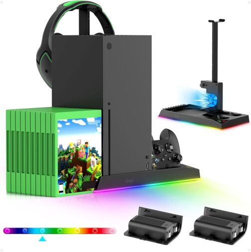 FASTSNAIL 6in1 Vertical Cooling Stand with LED Light for Xbox Series X